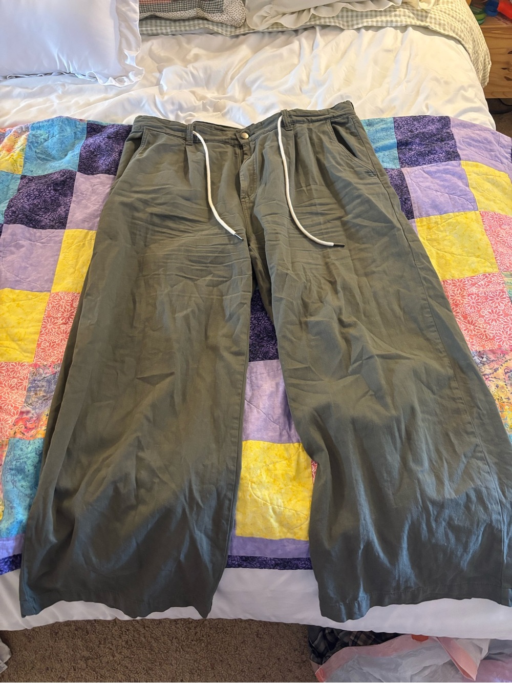 Wide Leg Drapey Pants with drawstring belt